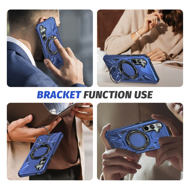 For Samsung Galaxy A15 MagSafe Magnetic Shockproof Phone Case with Ring Holder(Navy Blue) - Galaxy Phone Cases by PMC TechLife | Online Shopping South Africa | PMC TechLife
