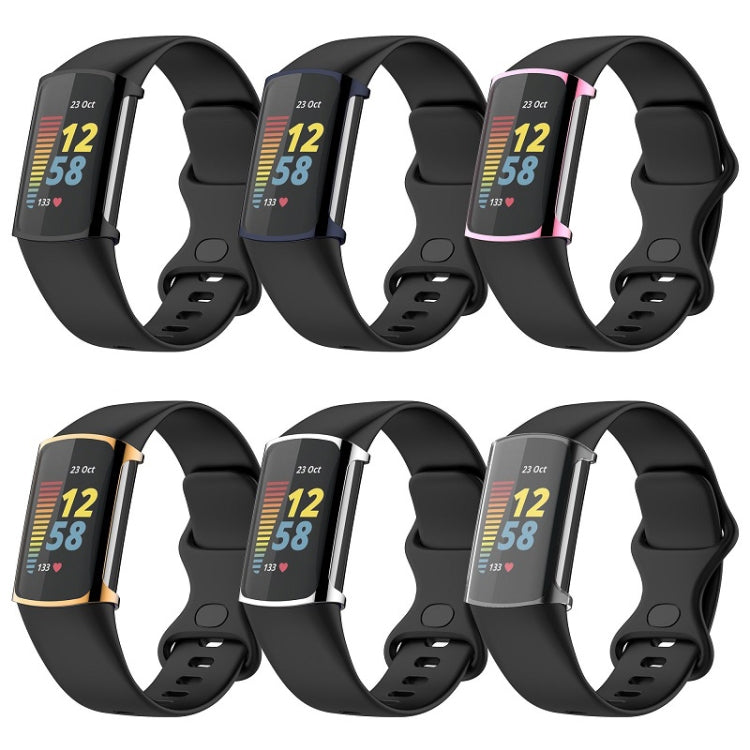For Fitbit Charge 6 / 5 Full Coverage TPU Electroplated Watch Protective Case(Silver) - Watch Cases by PMC TechLife | Online Shopping South Africa | PMC TechLife