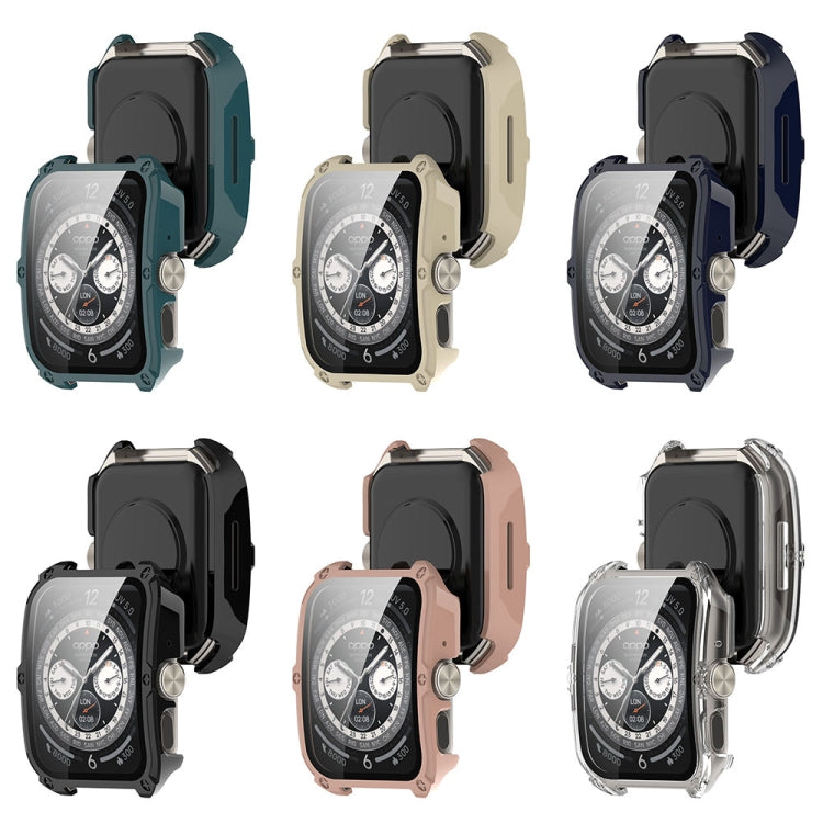 For OPPO Watch 4 Pro PC + Tempered Film Integrated Watch Protective Case(Pink) - by PMC TechLife | Online Shopping South Africa | PMC TechLife