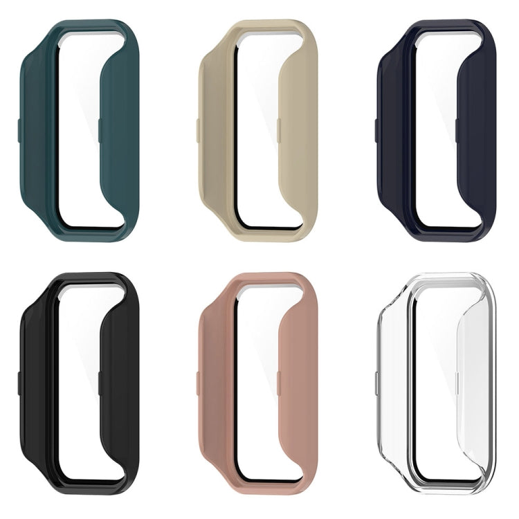 For Xiaomi Smart Band 8 Active / Redmi Band 2 PC + Tempered Film Integrated Watch Protective Case(Pine Green) - Watch Cases by PMC TechLife | Online Shopping South Africa | PMC TechLife