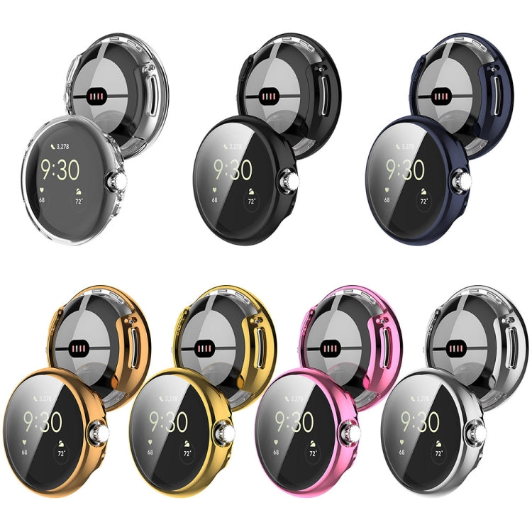 For Google Pixel Watch 2 Full Coverage TPU Electroplated Watch Protective Case(Transparent White) - Watch Cases by PMC TechLife | Online Shopping South Africa | PMC TechLife