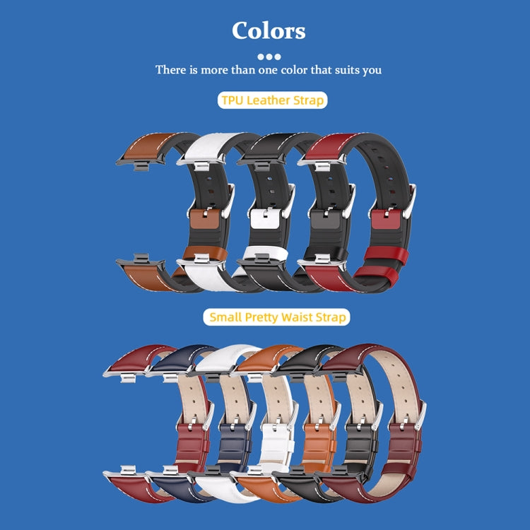 For Xiaomi Smart Band 9 Pro / 8 Pro Mijobs Genuine Leather Slim Watch Band(Red Black) - Watch Bands by MIJOBS | Online Shopping South Africa | PMC TechLife | Buy Now Pay Later Mobicred