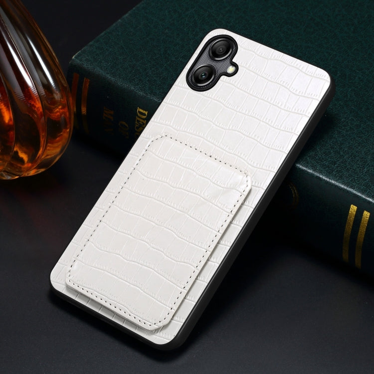 For Samsung Galaxy S23+ 5G Denior Imitation Crocodile Leather Back Phone Case with Holder(White) - free shipping - PMC TechLife - Order now!