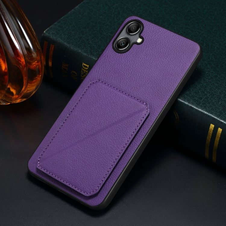 For Samsung Galaxy S23 Ultra 5G Denior Imitation Calf Leather Back Phone Case with Holder(Purple) - free shipping - PMC TechLife - Order now!
