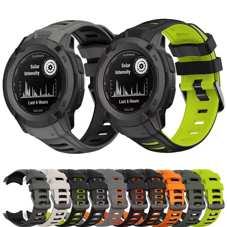 Compatible with Garmin Instinct 2X Two Color Silicone Watch Band(Black) - Watch Bands by PMC TechLife | Online Shopping South Africa | PMC TechLife | Buy Now Pay Later Mobicred