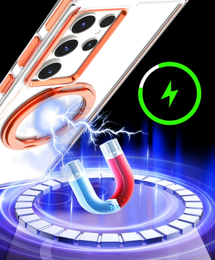 For Samsung Galaxy S24+ 5G Magnetic 360 Degree Rotating Holder Phone Case(White) - Galaxy S24+ 5G Cases by PMC TechLife | Online Shopping South Africa | PMC TechLife