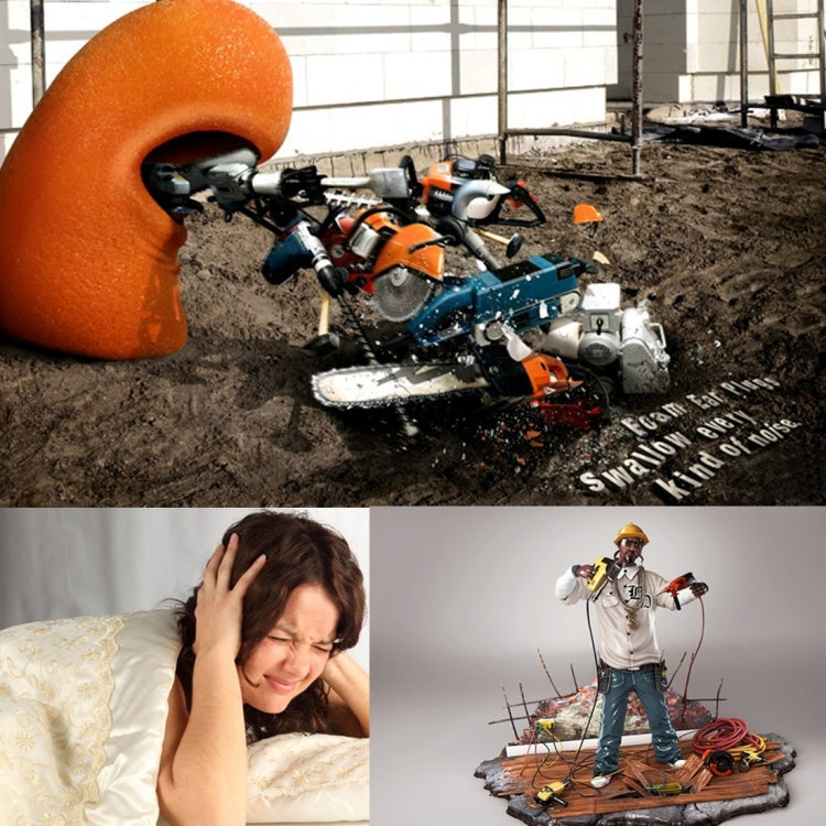 Ten Pairs Non-toxic Orange Soft Memory Foam Material Earplug for Sleeping(Orange) - Ear Care Tools by PMC TechLife | Online Shopping South Africa | PMC TechLife