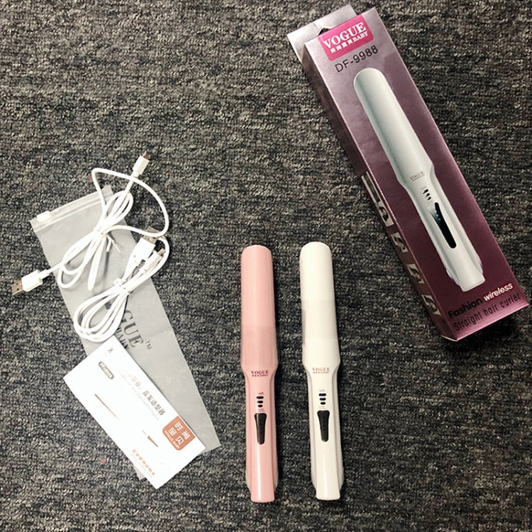 Wireless Mini USB Rechargeable Hair Straightener Hair Curler Double Purpose Hair Splint(White) - free shipping - PMC TechLife - Order now!