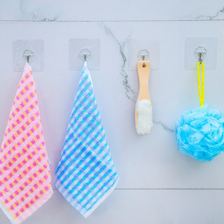 10pcs PVC + Stainless Steel Thick Plum Shape Seamless Adhesive Hook Waterproof Transparent Strong Stick Hook Kitchen Wall Mount - free shipping - PMC TechLife - Order now!