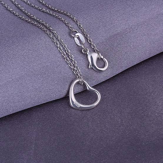 Simple Heart Necklace In 18k White Gold - Necklaces by PMC TechLife SA | Online Shopping South Africa | PMC TechLife | Buy Now Pay Later Mobicred