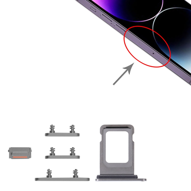 SIM Card Tray + SIM Card Tray + Side Keys for iPhone 14 Pro Max (Black) - by PMC TechLife | Online Shopping South Africa | PMC TechLife
