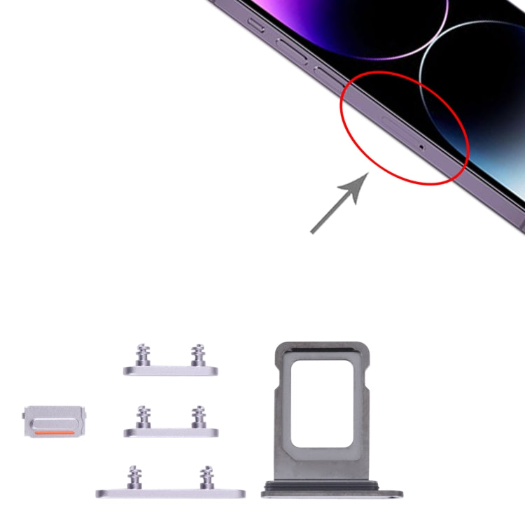 SIM Card Tray + SIM Card Tray + Side Keys for iPhone 14 Pro Max (Purple) - by PMC TechLife | Online Shopping South Africa | PMC TechLife