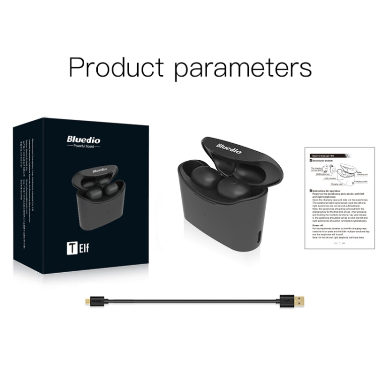 Bluedio TWS T-elf Bluetooth Version 5.0 In-Ear Bluetooth Headset with Headphone Charging Cabin(Black) - free shipping - PMC TechLife - Order now!