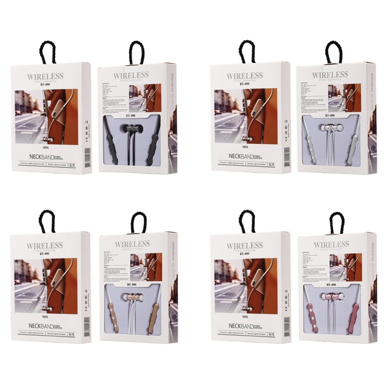 BT-890 Bluetooth 4.2 Hanging Neck Design Bluetooth Headset, Support Music Play & Switching & Volume Control & Answer(Rose Gold) - Neck-mounted Earphone by PMC TechLife | Online Shopping South Africa | PMC TechLife