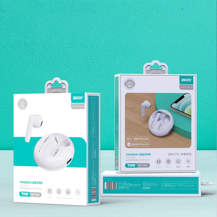 ZEQI T501 True Wireless Mini Bluetooth Earphone Support Touch(Pink) - Bluetooth Earphone by ZEQI | Online Shopping South Africa | PMC TechLife | Buy Now Pay Later Mobicred