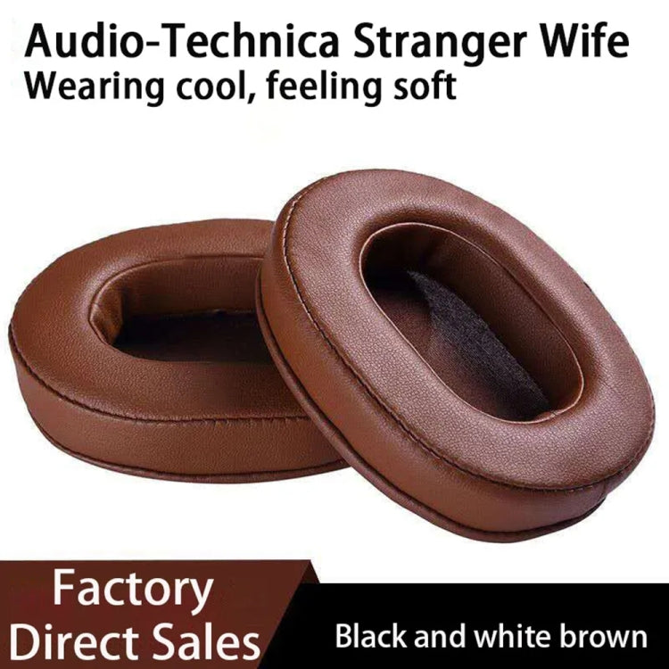 1 Pair Soft Sponge Earmuff Headphone Jacket for Audio-technica ATH-MSR7 / M50X / M20 / M40 / M40X(Brown) - Earmuff & Pad by PMC TechLife | Online Shopping South Africa | PMC TechLife