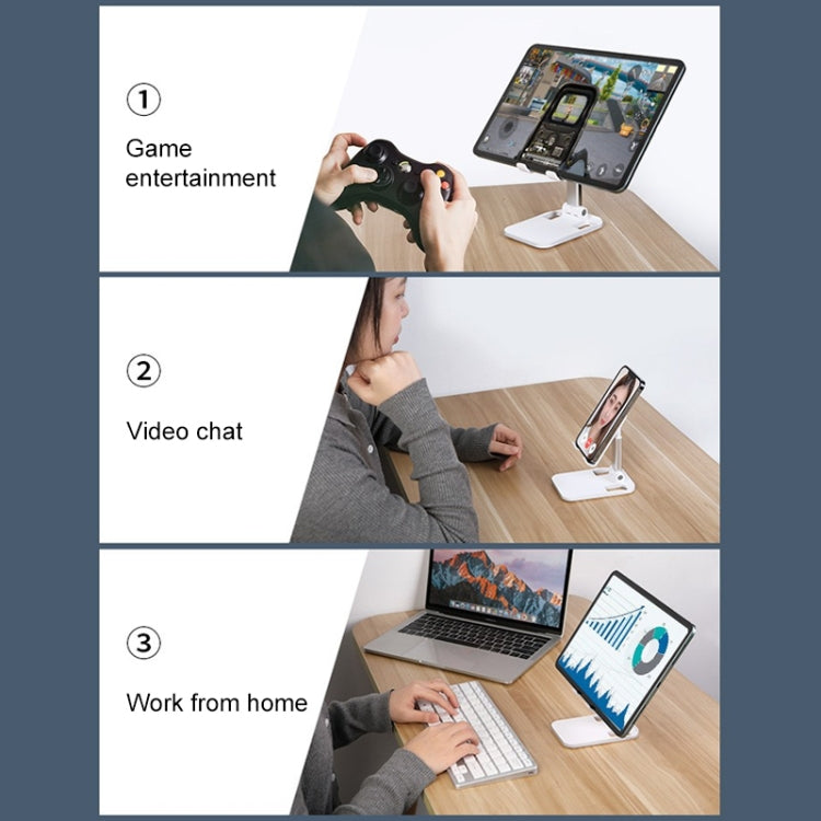 ROCK Desktop Folding Mobile Phone Holder (Black) - Desktop Holder by ROCK | Online Shopping South Africa | PMC TechLife | Buy Now Pay Later Mobicred