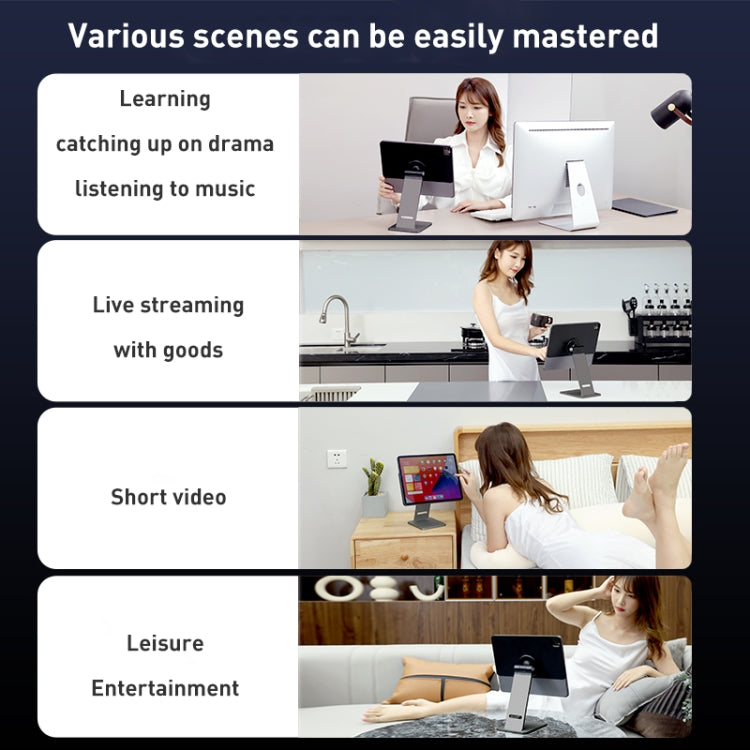 For iPad 11 inch R-JUST HZ36 360-degree Rotating Aluminum Alloy Magnetic Tablet Stand(Tarnish) - free shipping - PMC TechLife - Order now!