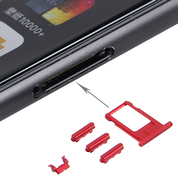 6 in 1 for iPhone 7 Plus (Back Cover (With Camera Lens) + Card Tray + Volume Control Key + Power Button + Mute Switch Vibrator Key + Sign) Full Assembly Housing Cover(Red) - Back Cover by PMC TechLife | Online Shopping South Africa | PMC TechLife