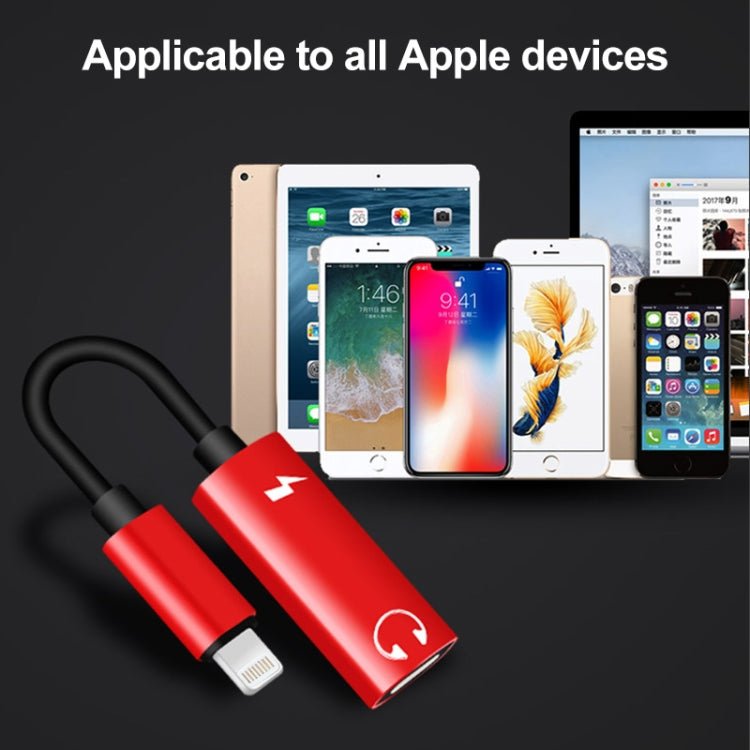 2 in 1 8 Pin Male to Dual 8 Pin Female Charging and Listening to Music Audio Earphone Adapter, Compatible with All IOS Systems(Rose Gold) - Earphone Adapter by PMC TechLife | Online Shopping South Africa | PMC TechLife