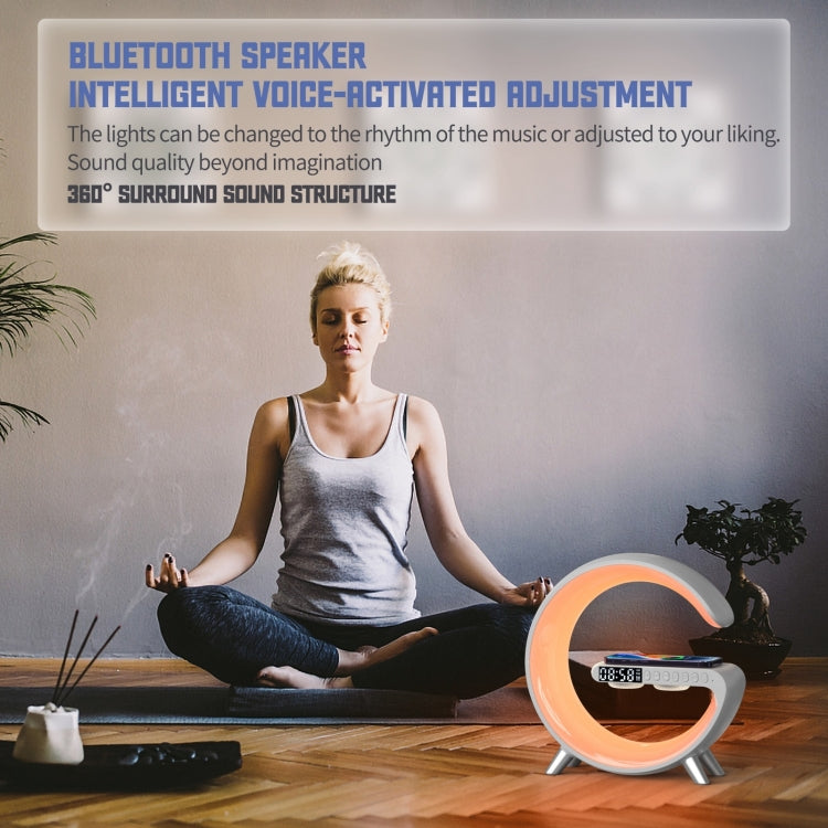 N69 Smart Bluetooth Speaker Support Wireless Charger & Alarm Clock & Ambient Light, EU Plug(Black) - Desktop Speaker by PMC TechLife | Online Shopping South Africa | PMC TechLife
