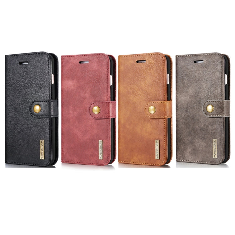DG.MING for iPhone 8 Plus & iPhone 7 Plus Crazy Horse Texture Horizontal Flip Detachable Magnetic Protective Case with Holder & Card Slots & Wallet(Black) - More iPhone Cases by DG.MING | Online Shopping South Africa | PMC TechLife | Buy Now Pay Later Mobicred