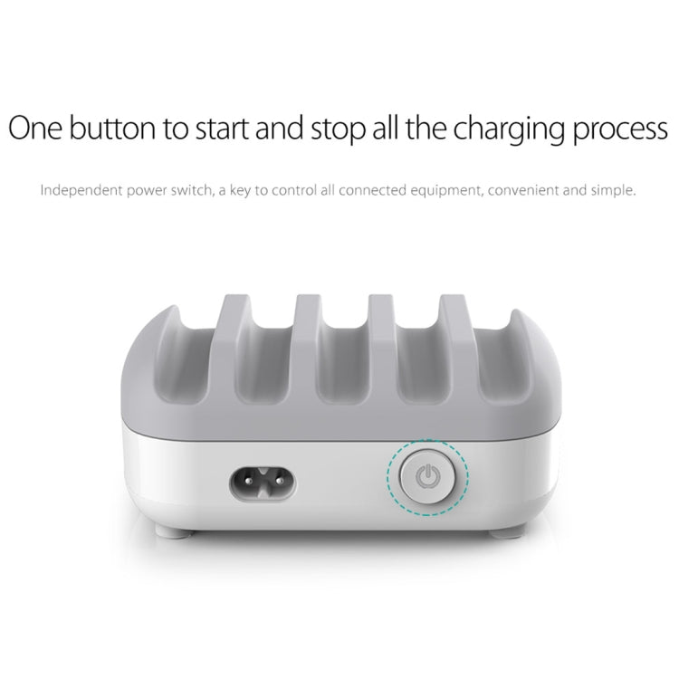 ORICO DUK-5P 40W 5 USB Ports Smart Charging Station with Phone & Tablet Stand(White) - free shipping - PMC TechLife - Order now!