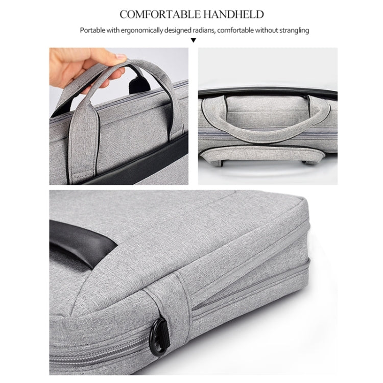 DJ06 Oxford Cloth Waterproof Wear-resistant Portable Expandable Laptop Bag for 15.4 inch Laptops, with Detachable Shoulder Strap(Grey) - 15 inch by PMC TechLife | Online Shopping South Africa | PMC TechLife | Buy Now Pay Later Mobicred
