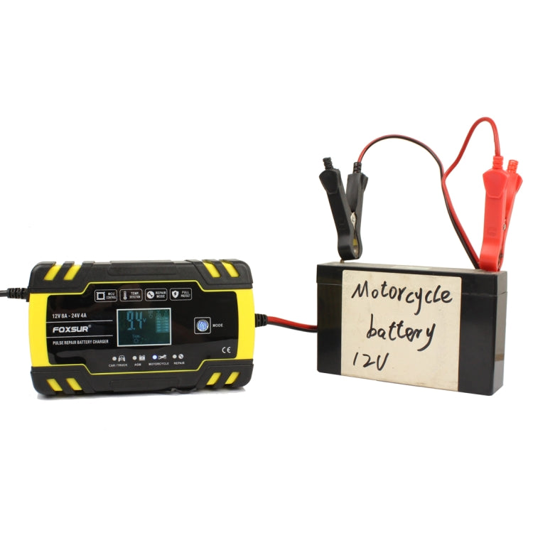 FOXSUR 12V-24V Car Motorcycle Truck Repair Battery Charger AGM Charger, EU Plug - free shipping - PMC TechLife - Order now!