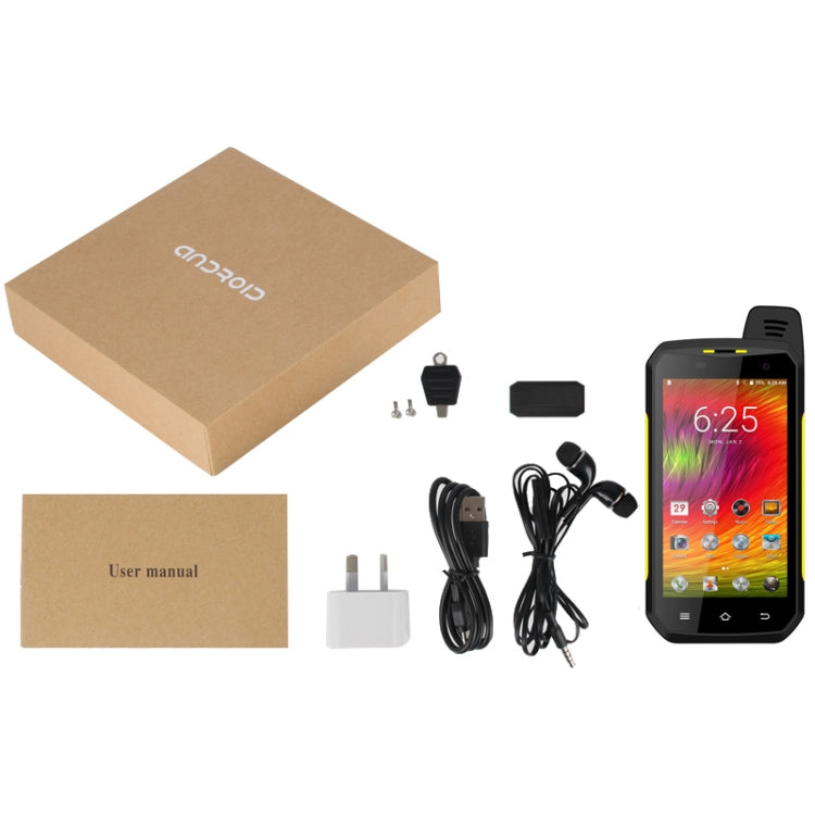 UNIWA B6000 PTT Walkie Talkie Rugged Phone, 4GB+64GB, IP68 Waterproof Dustproof Shockproof, 5000mAh Battery, 4.7 inch Android 9.0 MTK6762 Octa Core up to 2.0GHz, Network: 4G, NFC, OTG (Yellow) - UNIWA by UNIWA | Online Shopping South Africa | PMC TechLife
