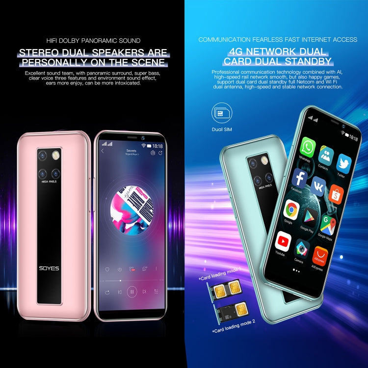 SOYES S10H, 3GB+64GB, Face Identification, 3.46 inch Android 9.0 MTK6739CW Quad Core up to 1.28GHz, Dual SIM, Bluetooth, WiFi, GPS, Network: 4G(Emerald) - SOYES by SOYES | Online Shopping South Africa | PMC TechLife