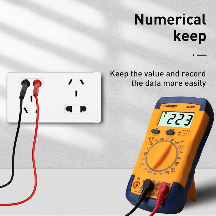 ANENG A830L Handheld Multimeter Household Electrical Instrument (Yellow Grey) - Current & Voltage Tester by ANENG | Online Shopping South Africa | PMC TechLife | Buy Now Pay Later Mobicred