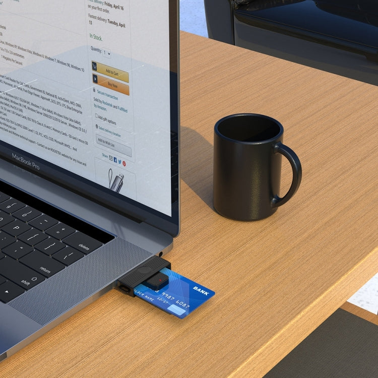 Rocketek CR318-C Type-C Smart Card / SIM / ID / CAC Card Reader - free shipping - PMC TechLife - Order now!