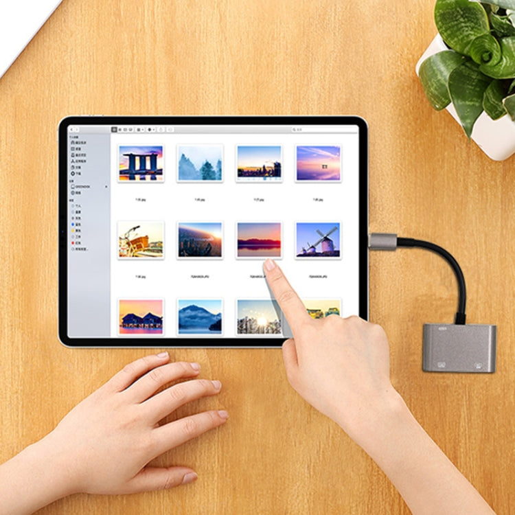 NK-109KEY 3 in 1 8 Pin Male to USB + USB Keyboard Female OTG Adapter - free shipping - PMC TechLife - Order now!