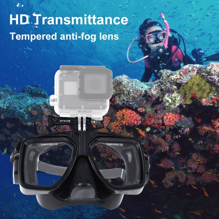 PULUZ Water Sports Diving Equipment Diving Mask Swimming Glasses for GoPro, Insta360, DJI and Other Action Cameras(Black) - Diving Mask by PULUZ | Online Shopping South Africa | PMC TechLife | Buy Now Pay Later Mobicred