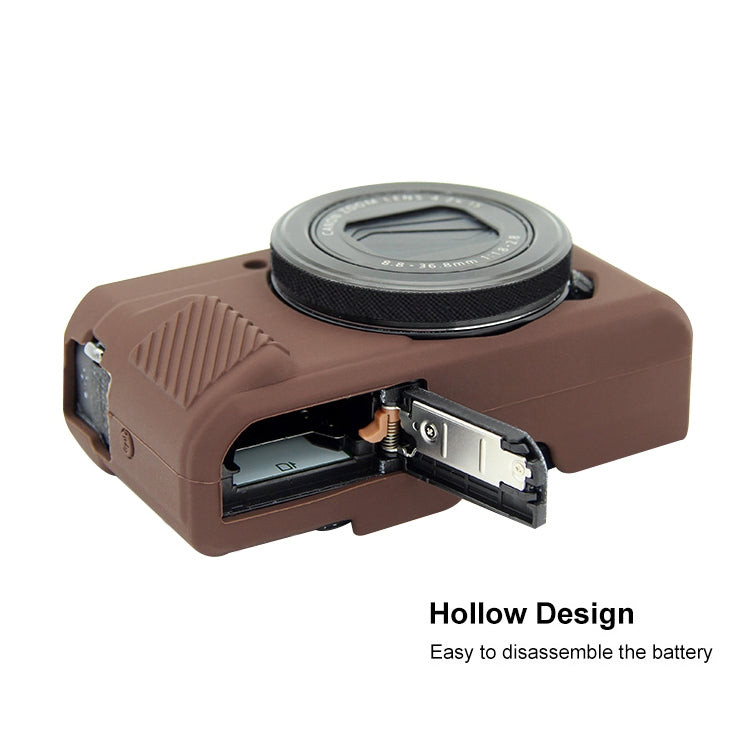 PULUZ Soft Silicone Protective Case for Canon EOS G7 X Mark II(Coffee) - Protective Case by PULUZ | Online Shopping South Africa | PMC TechLife | Buy Now Pay Later Mobicred