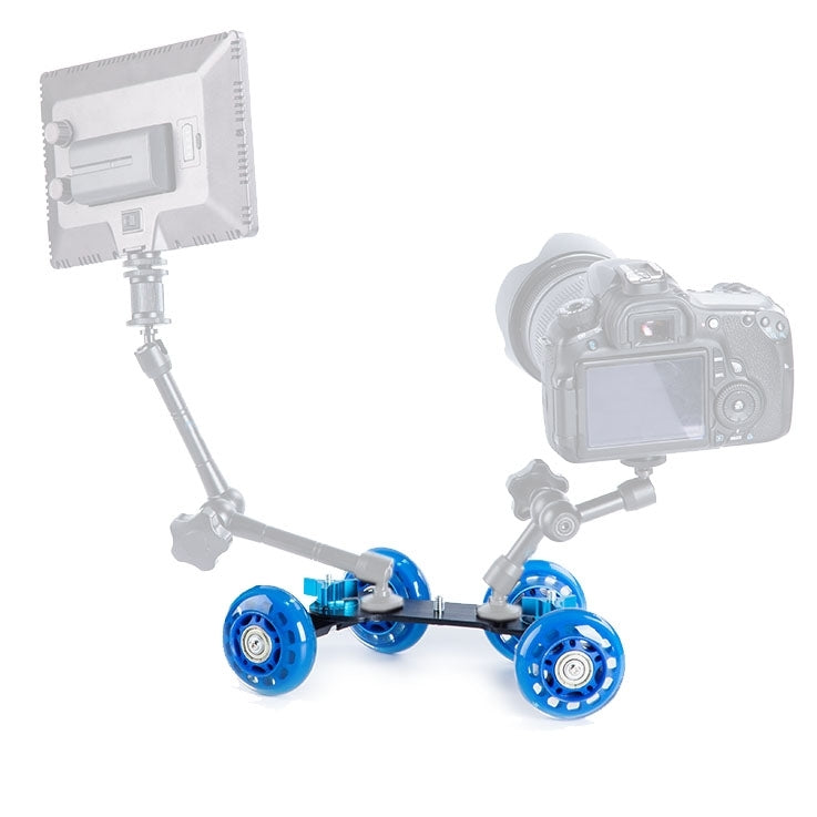 DEBO First Generation Camera Truck / Floor Table Video Slider Track Dolly Car for DSLR Camera / Camcorders(Blue) - Camera Dolly by DEBO | Online Shopping South Africa | PMC TechLife | Buy Now Pay Later Mobicred