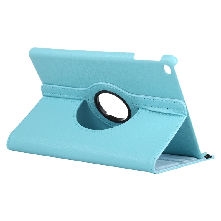 For iPad 9.7 (2018) & iPad 9.7 (2017) & Air 2 & Air 360 Degree Rotation Litchi Texture Leather Case with 2 Gears Holder(Blue) - iPad 9.7 (2018) & (2017) Cases by PMC TechLife | Online Shopping South Africa | PMC TechLife | Buy Now Pay Later Mobicred