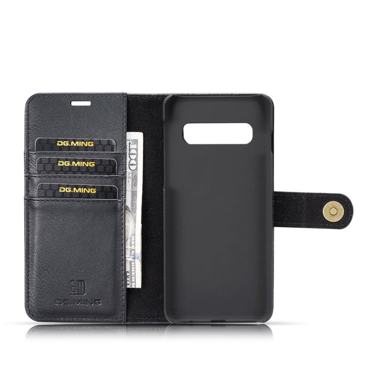 DG.MING Crazy Horse Texture Flip Detachable Magnetic Leather Case for Samsung Galaxy S10, with Holder & Card Slots & Wallet(Black) - free shipping - PMC TechLife - Order now!