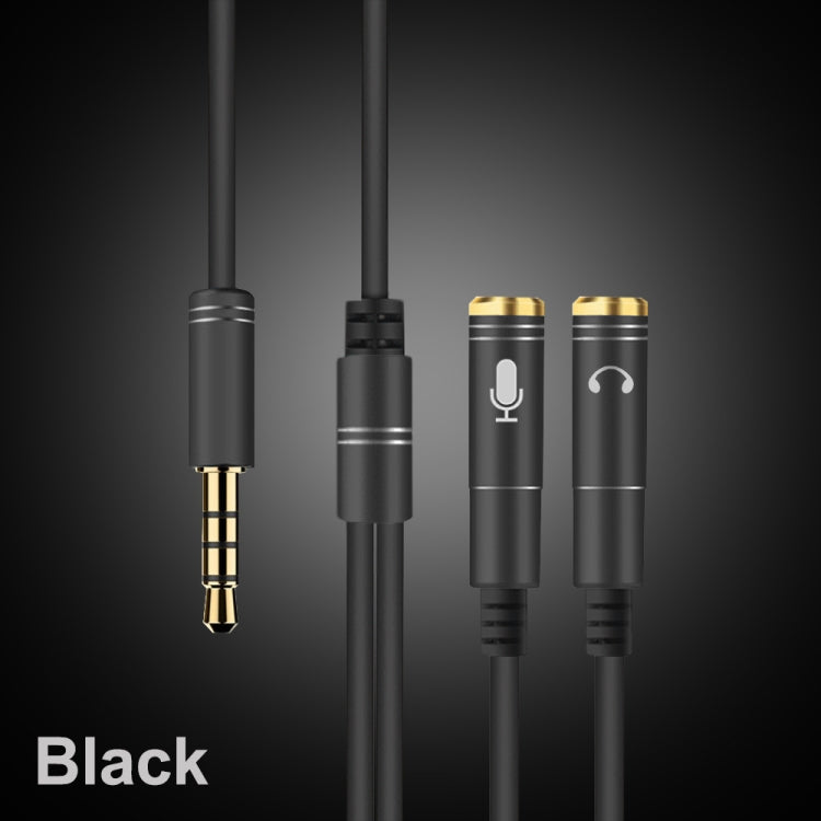 2 in 1 3.5mm Male to Double 3.5mm Female TPE High-elastic Audio Cable Splitter, Cable Length: 32cm(Black) - Cable & Splitter by PMC TechLife | Online Shopping South Africa | PMC TechLife