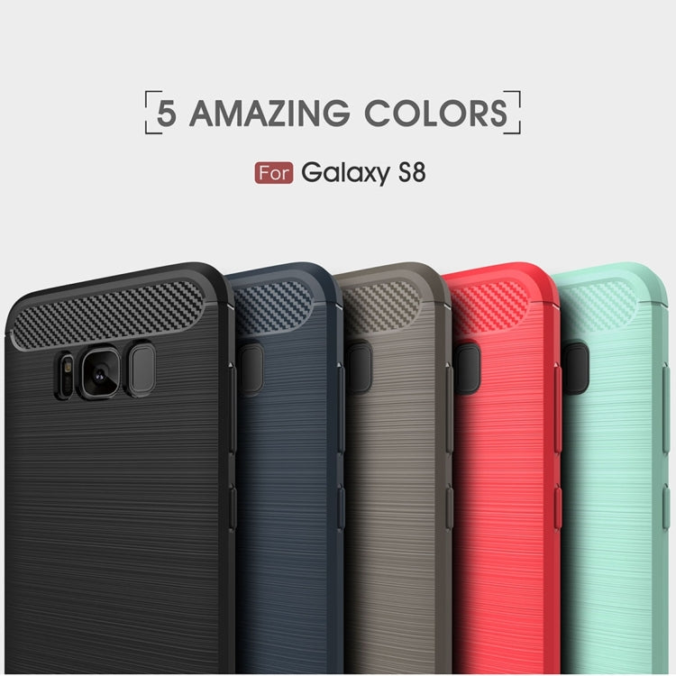For Galaxy S8 Brushed Carbon Fiber Texture Shockproof TPU Protective Cover Case (Red) - free shipping - PMC TechLife - Order now!