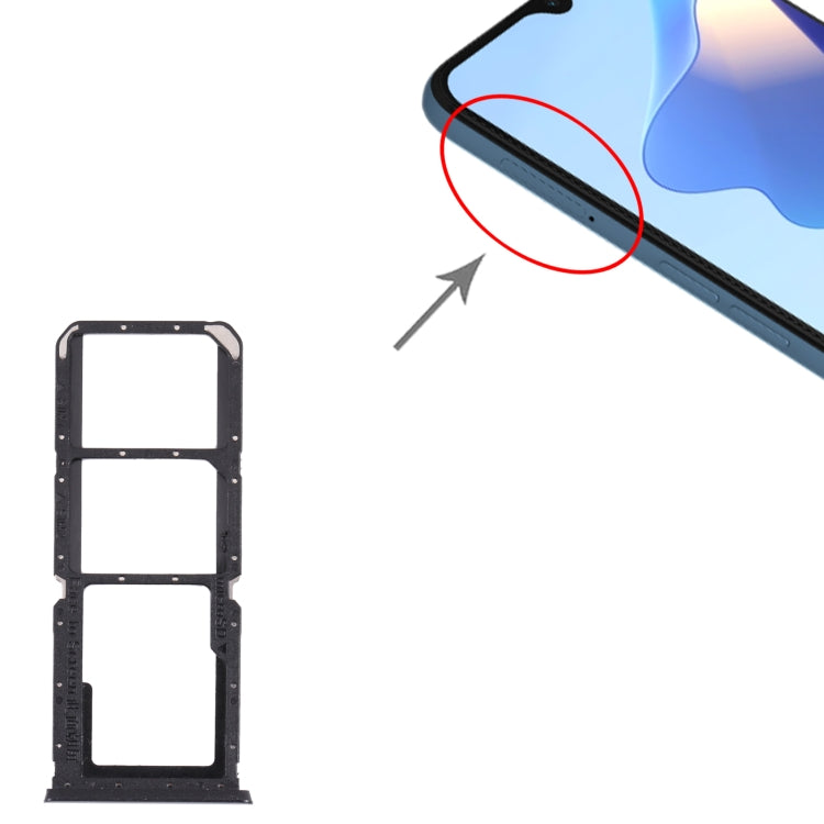 For OPPO A16 / A16S CPH2269 CPH2271 SIM Card Tray + SIM Card Tray + Micro SD Card Tray (Black) - free shipping - PMC TechLife - Order now!
