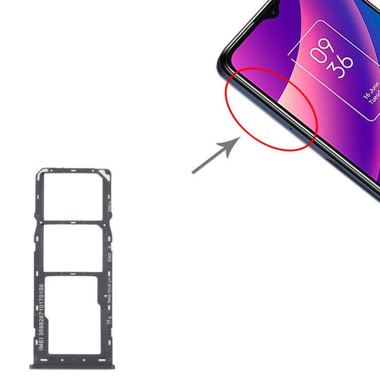 For TCL 30 SE / 30E / 305 / 306 Original SIM Card Tray + SIM Card Tray + Micro SD Card Tray(Grey) - For TCL by PMC TechLife | Online Shopping South Africa | PMC TechLife