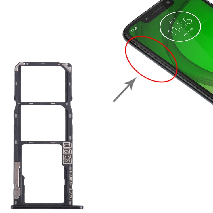 For Motorola Moto G7 Play SIM Card Tray + SIM Card Tray + Micro SD Card Tray (Black) - free shipping - PMC TechLife - Order now!