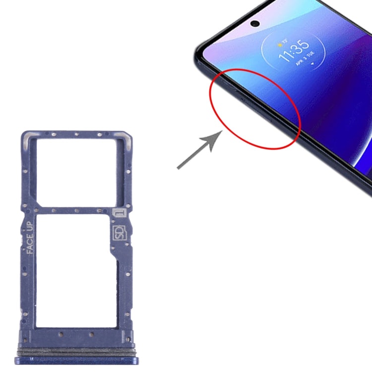 For Motorola Moto G Stylus 2022 SIM Card Tray + Micro SD Card Tray (Blue) - Card Socket by PMC TechLife | Online Shopping South Africa | PMC TechLife