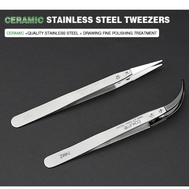 BAKU BA-I7-74MZ Stainless Steel Curved Tweezers - free shipping - PMC TechLife - Order now!