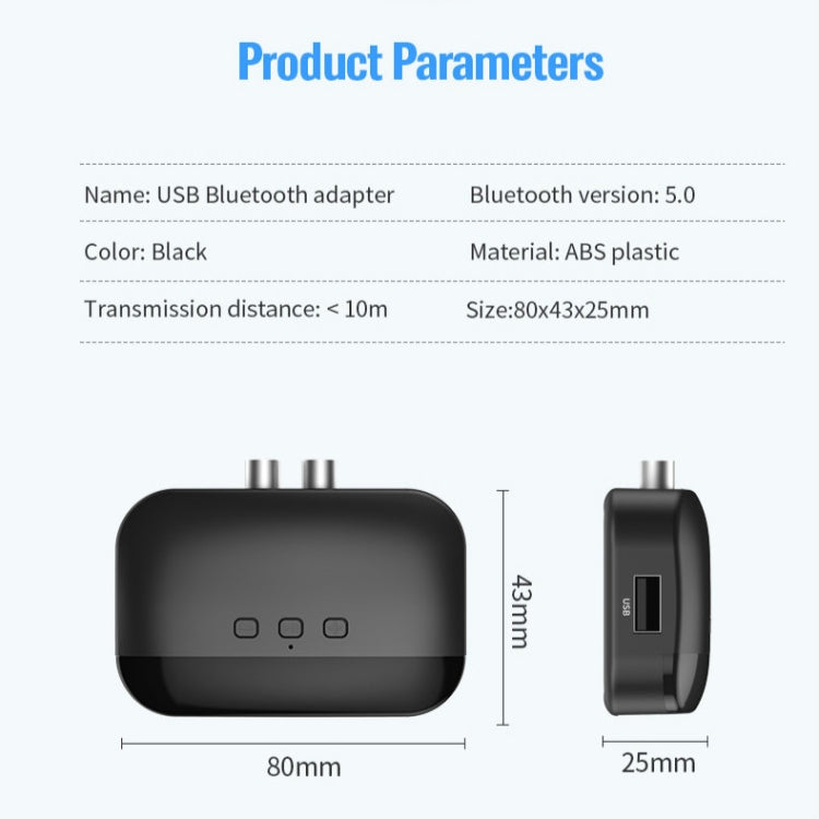 B20 NFC Bluetooth 5.0 Music Receiver Car Bluetooth Receiver, Support Hands-free Call & TF Vard & U Disk - Audio Receiver Transmitter by PMC TechLife | Online Shopping South Africa | PMC TechLife