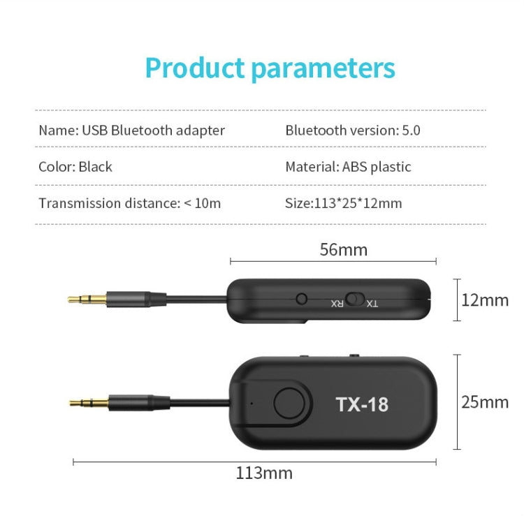 TX18 CSR8670 Bluetooth 5.0 Wireless Audio Receiving And Transmitting Two-in-one AptX AptxLL Support One-Drag-Two - Audio Receiver Transmitter by PMC TechLife | Online Shopping South Africa | PMC TechLife