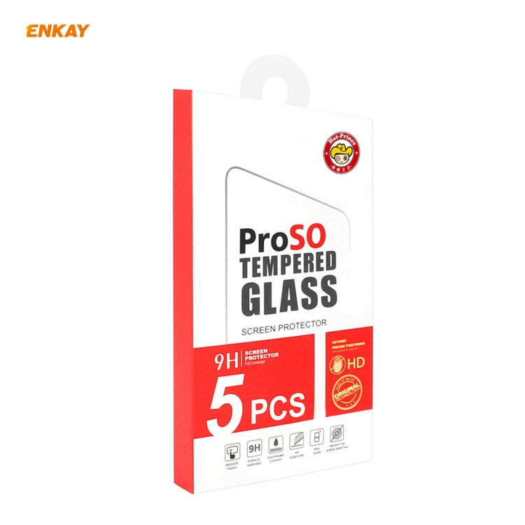 For Xiaomi Poco M3 5 PCS ENKAY Hat-Prince 0.26mm 9H 2.5D Curved Edge Tempered Glass Film - by ENKAY | Online Shopping South Africa | PMC TechLife | Buy Now Pay Later Mobicred