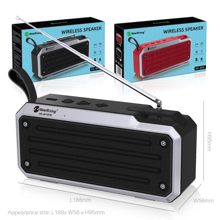 NewRixing NR4018FM TWS Portable Stereo Bluetooth Speaker, Support TF Card / FM / 3.5mm AUX / U Disk / Hands-free Call(Blue) - Mini Speaker by New Rixing | Online Shopping South Africa | PMC TechLife
